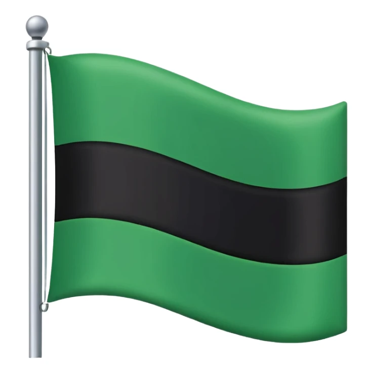 No js do a flag with green on top white in the middle and black on the bottom three sections don’t add any symbols or anything just those three colors spilt like top middle and bottom no just three sections 🇦🇪 exactly like this but remove the red part on the side sticker