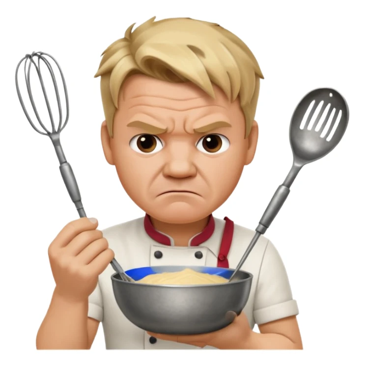 gordon ramsay chef holding whisk and bowl sticker