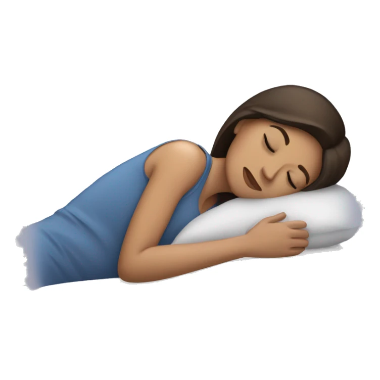 sleeping woman brunette with zzz sticker