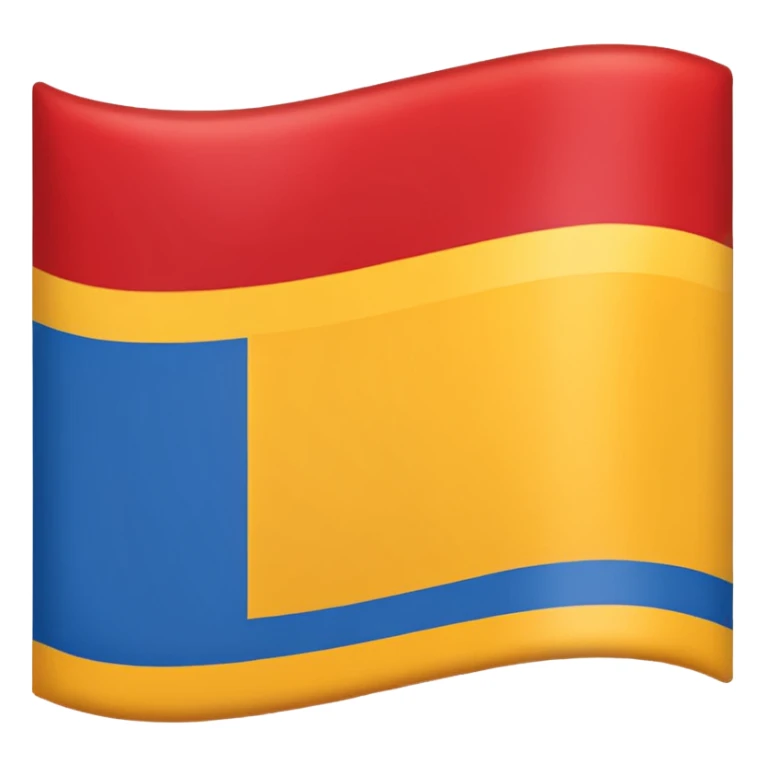flag with three vertical bands: blue, red, and yellow, no text, soft edges sticker