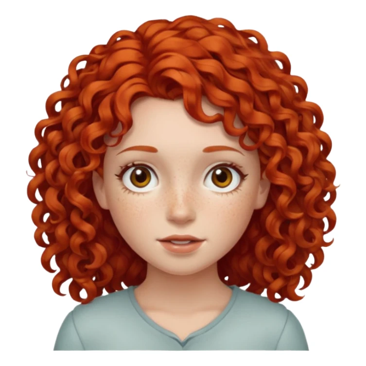 kıvırcık kızıl saçlı kız sticker