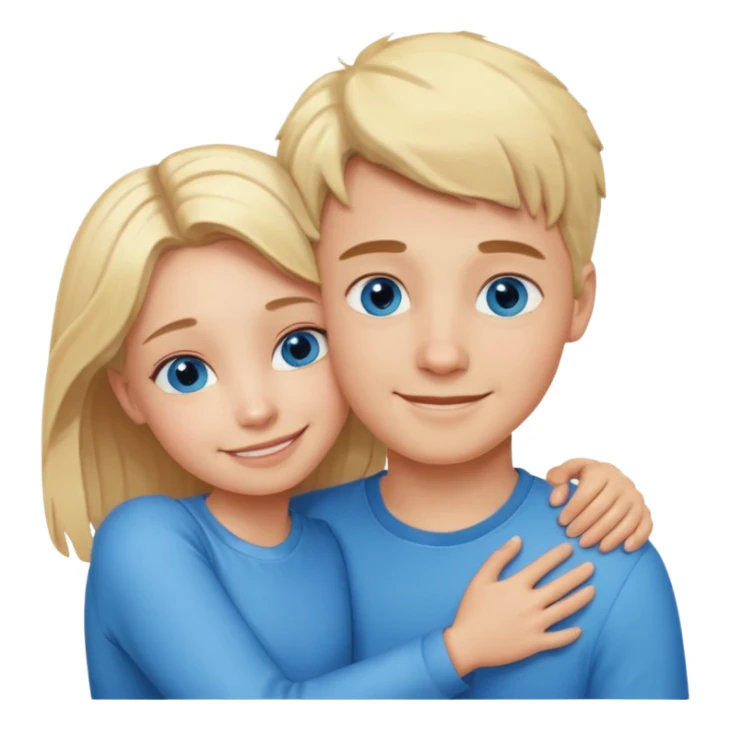 Boy and girl hugging each other in love sticker