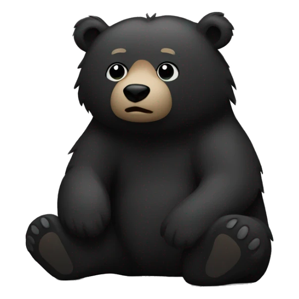 Bear emoji but in black  sticker