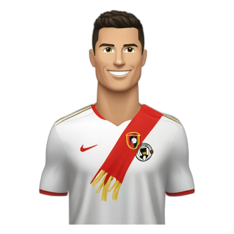 Cristiano Ronaldo avec le drapeaux les l Albanie sur les mains sticker