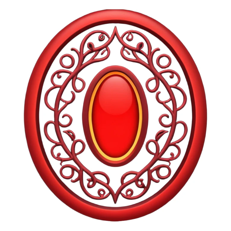 Red glowing oval shaped portal with black vines around it sticker
