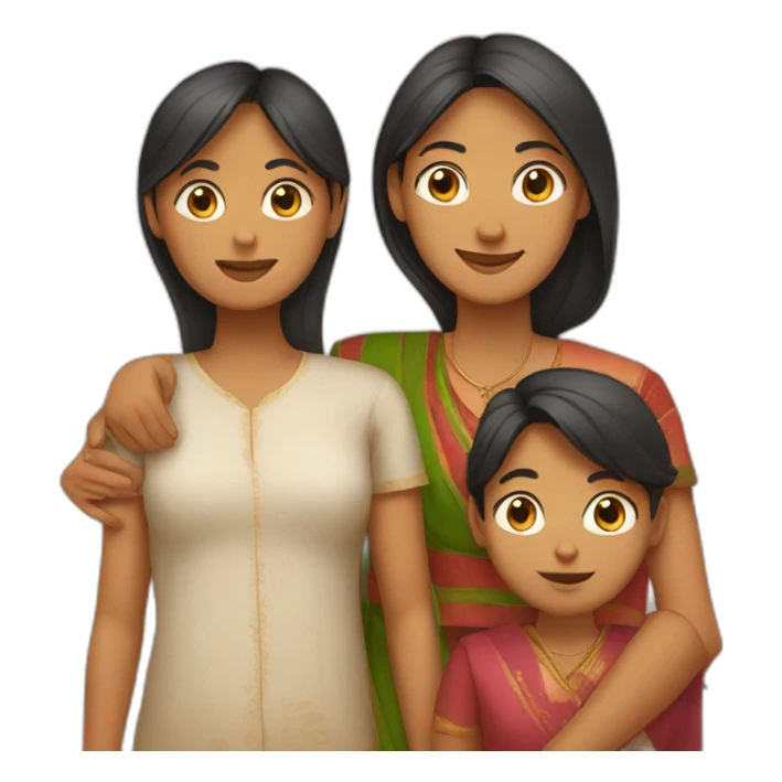 Indian father, Hungarian mother with three kids. sticker