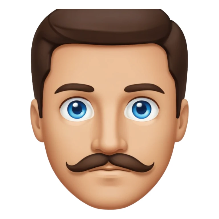 Brunette man with blue eyes and mustache  sticker