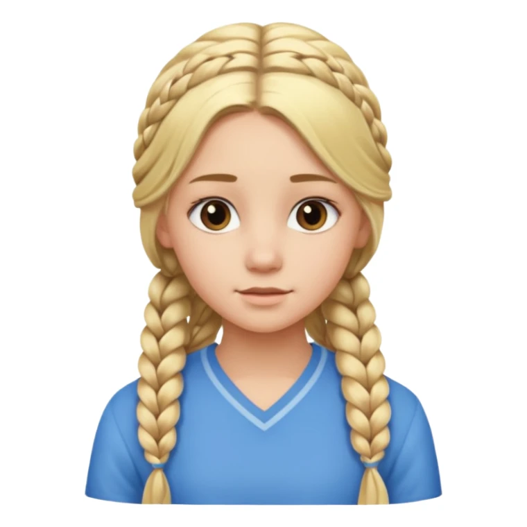 haired blonde teenage girl with braid sticker