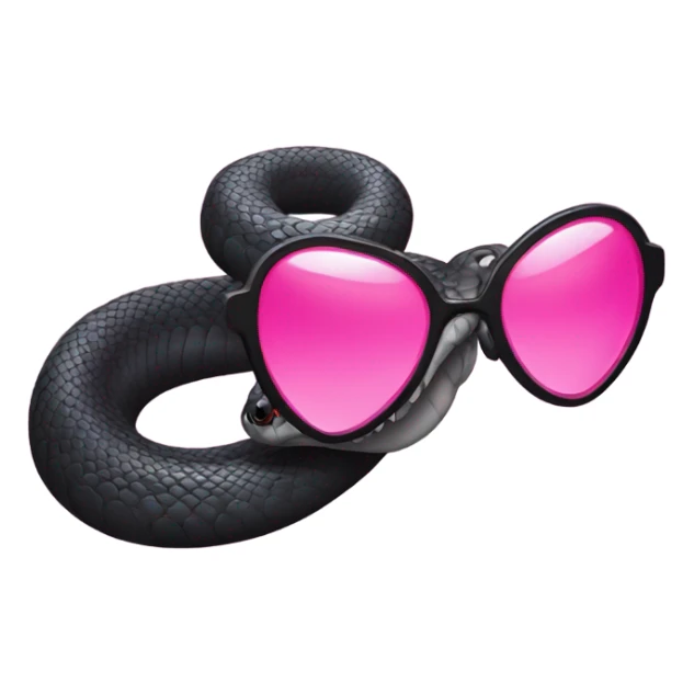 black ratler with pink heart sunglasses sticker