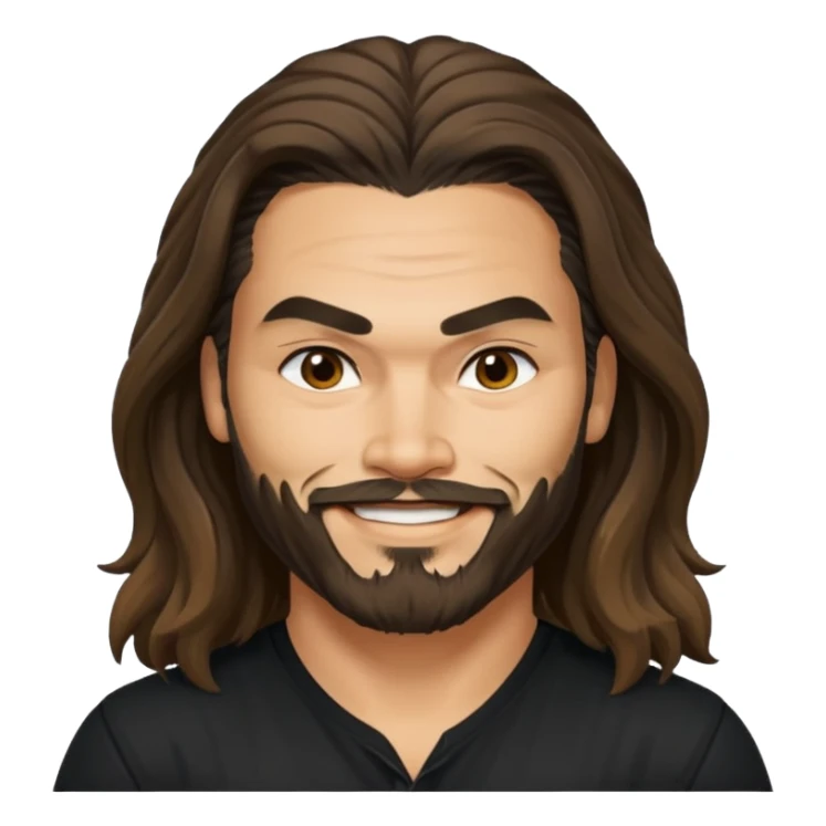 Blue eyes Jason mamoa longer hair smiling black shirt tan sticker