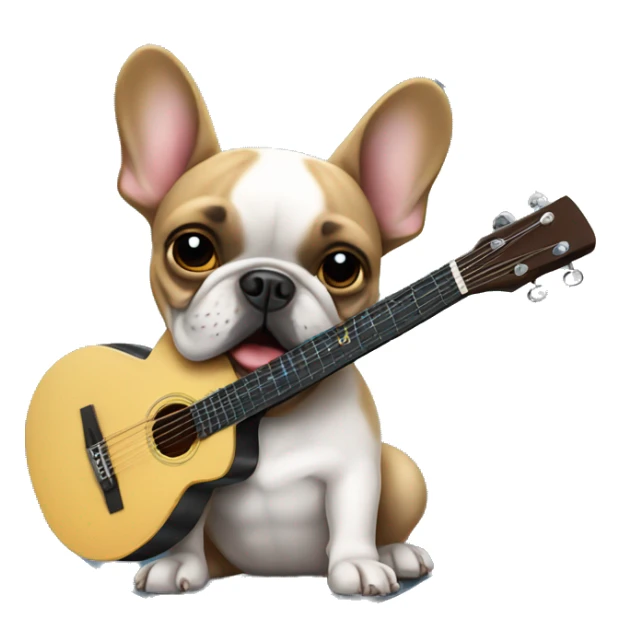 french bulldog playing guitar sticker