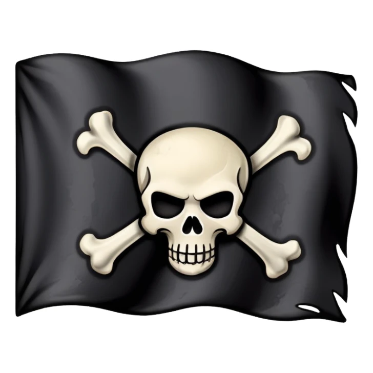 pirate flag with skull and crossbones, jolly roger sticker