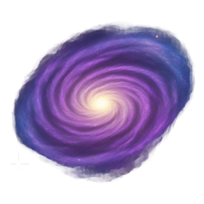 mysterious galaxy round shaped purple and blue shades sticker