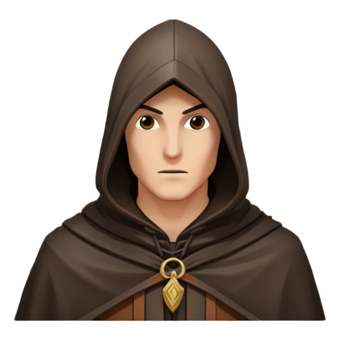 icon featuring Assasin's Creed in an iconic assassin's hood, standing tall against the backdrop of Florence. The design captures the essence of adventure, with intricate details of historical architecture and a sense of mystery. The character is poised, ready for action. transparent background. sticker