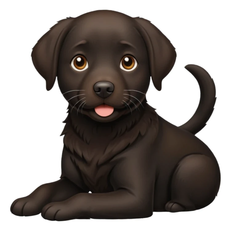 a black lab with a brown and white lab sticker