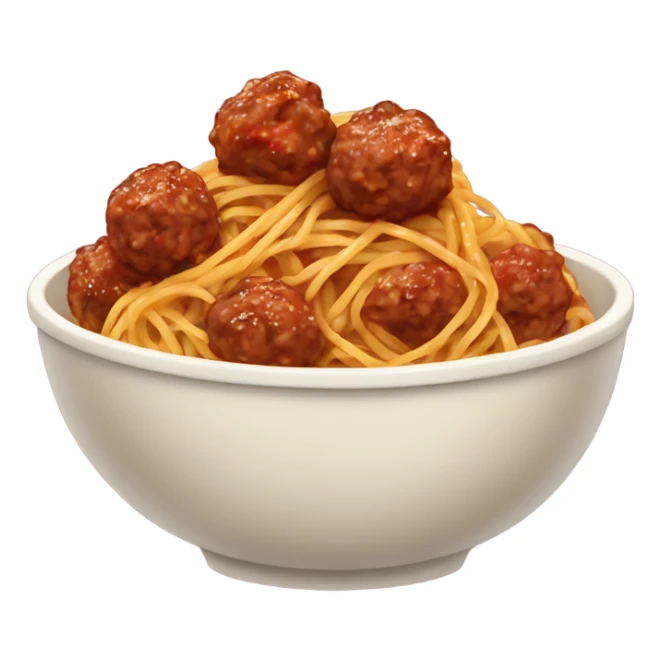 spaghetti with meatballs in a bowl sticker