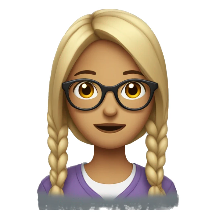 annoying girl with glasses sticker