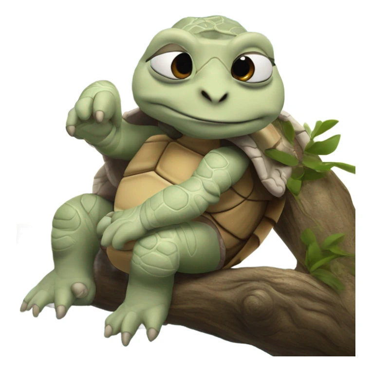 Master Oogway from Kung Fu Panda meditates on a branch sticker