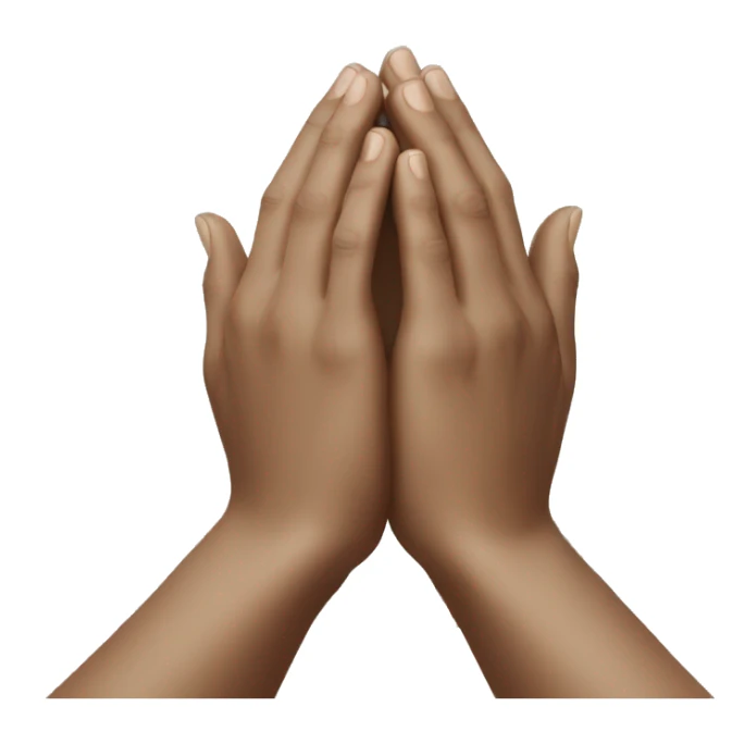 woven hands in prayer with a halo around sticker