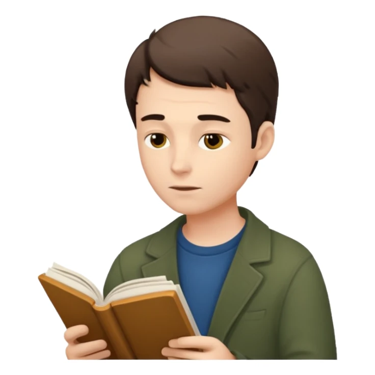 male poet reading a poem sticker