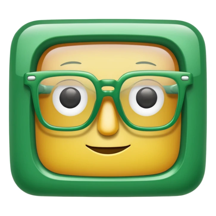 Green Square Spects, transparent glass. only spects. sticker