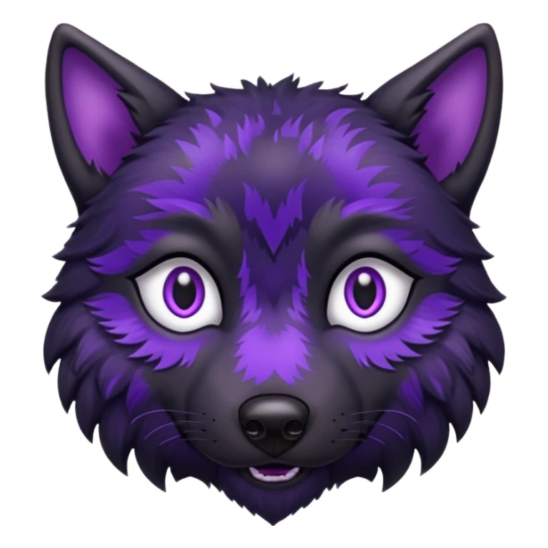 puppy eyes black wolf with purple pattern sticker