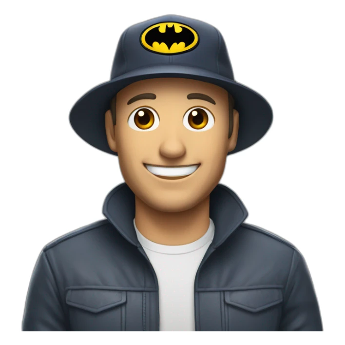 Batman tenant une bière avec une casquette sur la tête sticker