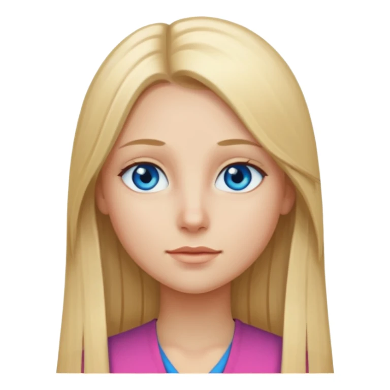 A girl with  straight long blond hair sticker