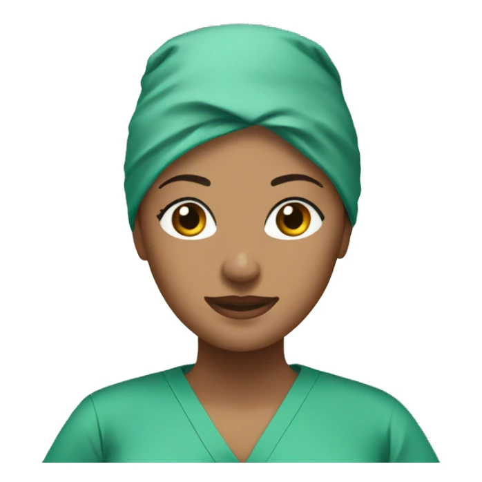 woman performing surgery green scrubs  sticker