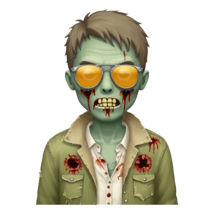 zombie with sunglasses sticker