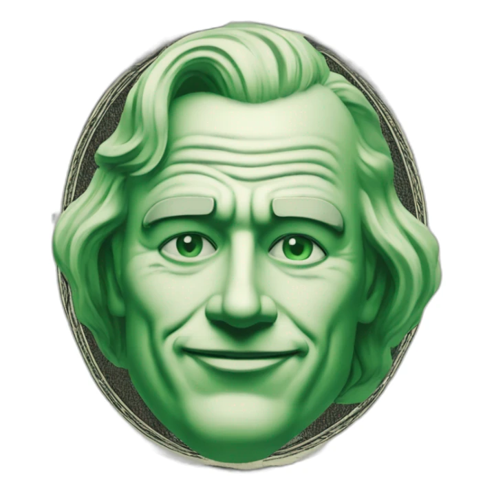 Dollar banknote with face of joker sticker