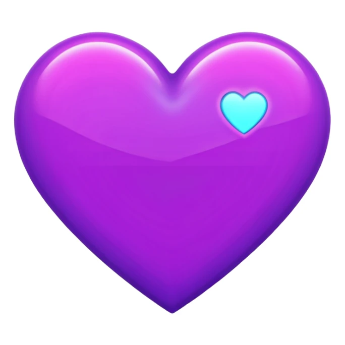 purple heart with a neon glow sticker
