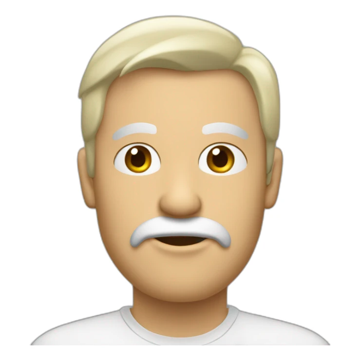 cara de hombre blanco sin pelo fumando una pipa sticker