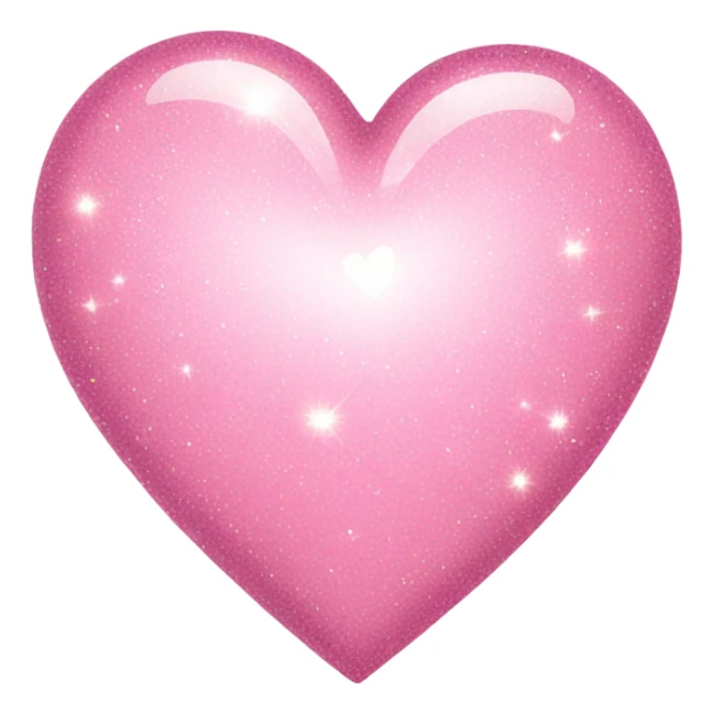 light pink love heart with sparkles  sticker