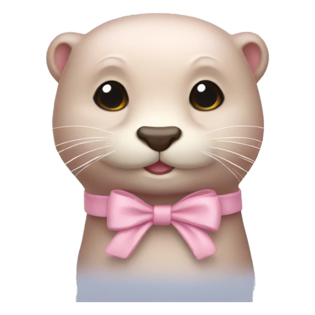 a light pink otter With a bow on the head sticker