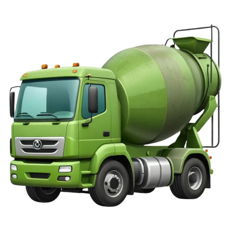 green concrete mixer truck sticker