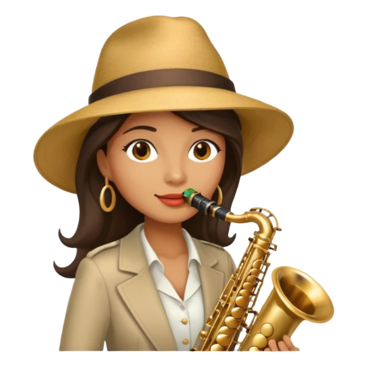 The woman in the hat playing the saxophone sticker