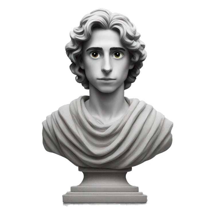 statue of Timothee chalamet made of stone/all grey sticker