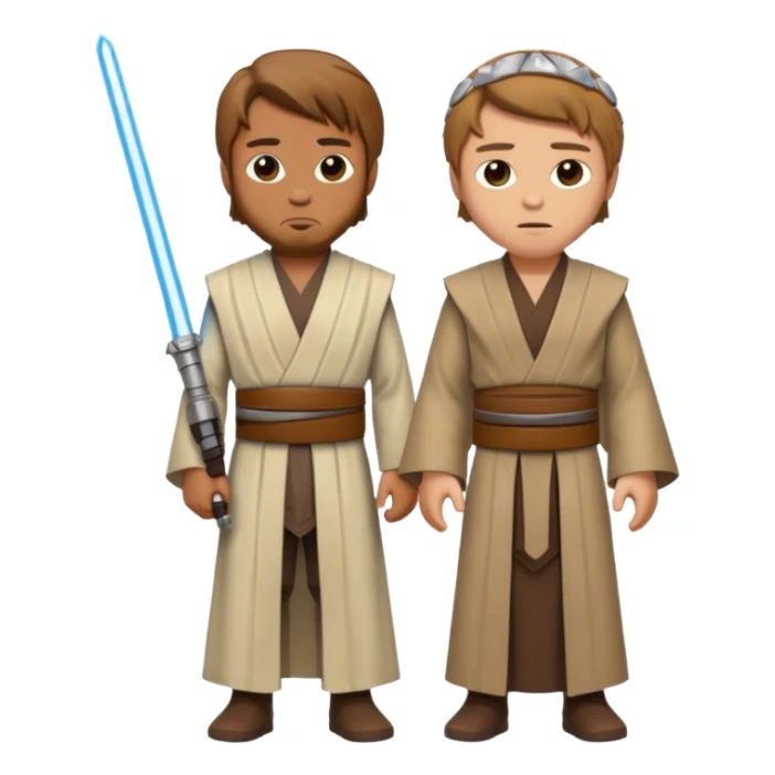 I can't star wars Style Emoji with Obi-Wan that Standing in Front of Anakin And Anakin Is Cut at half  sticker