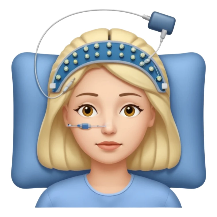 woman polysomnography sleep test with electrodes attached to head sticker