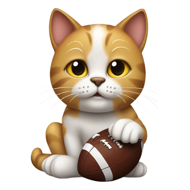 Cat holding a football  sticker