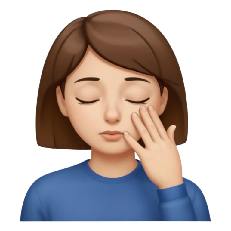 Pinching bridge of nose with eyes closed sticker