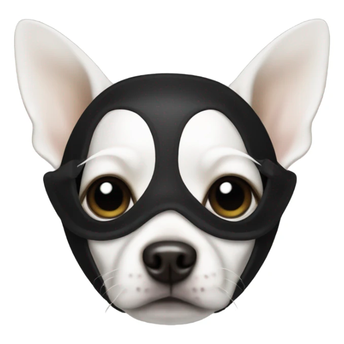 white chihuahua dog with a black mask  sticker