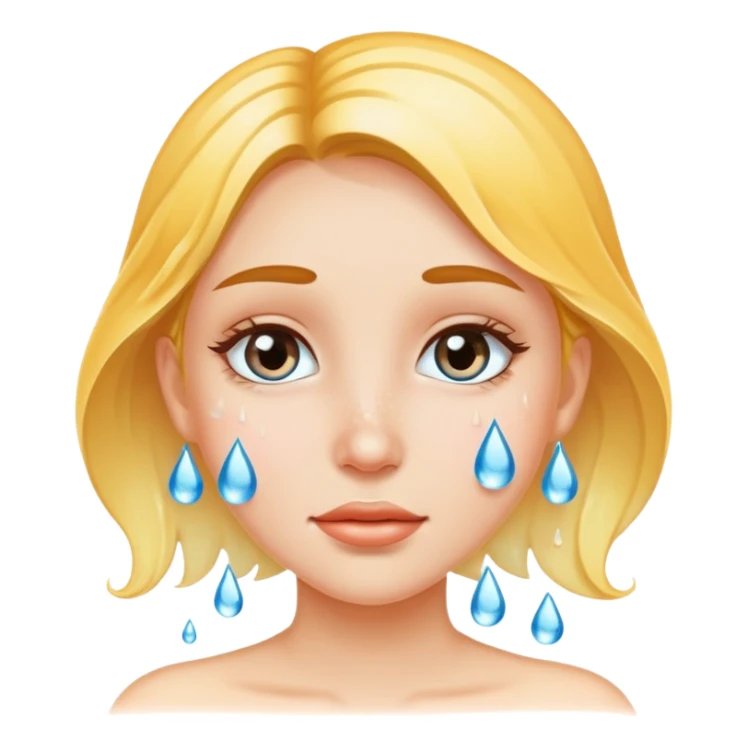 Girl with water on her face sticker