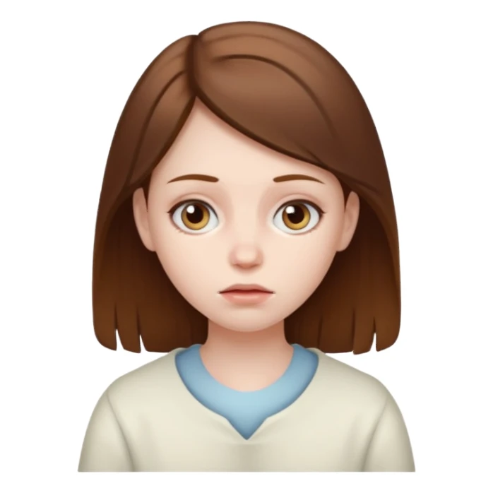Brown hair sick girl sticker