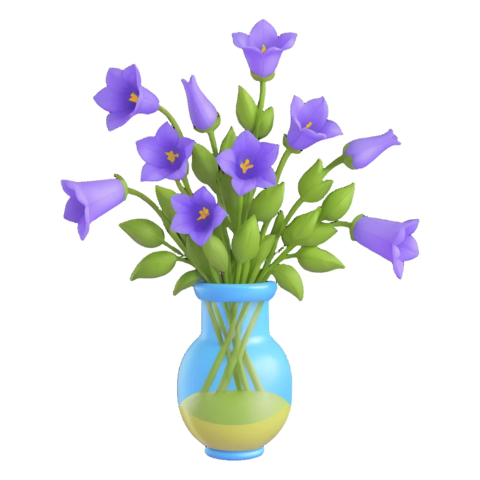 Canterbury bells flower in a vase sticker