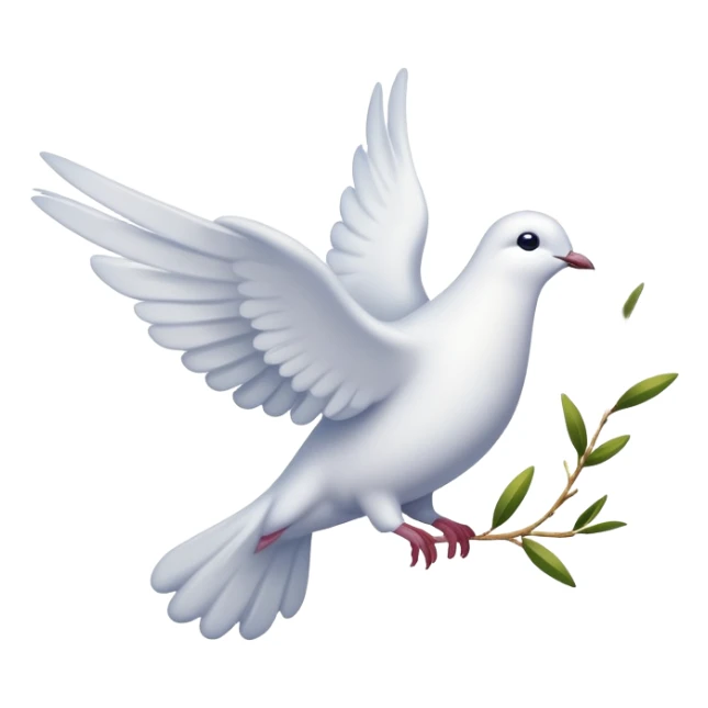 Dove of peace with olive branch and fireworks, May 9 sticker