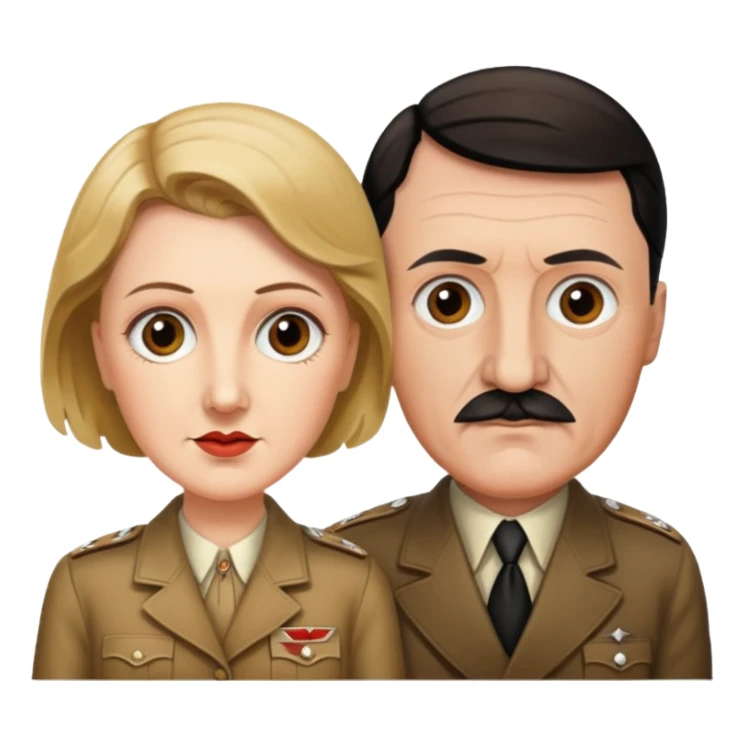 Hitler and his wife, Eva Braun sticker