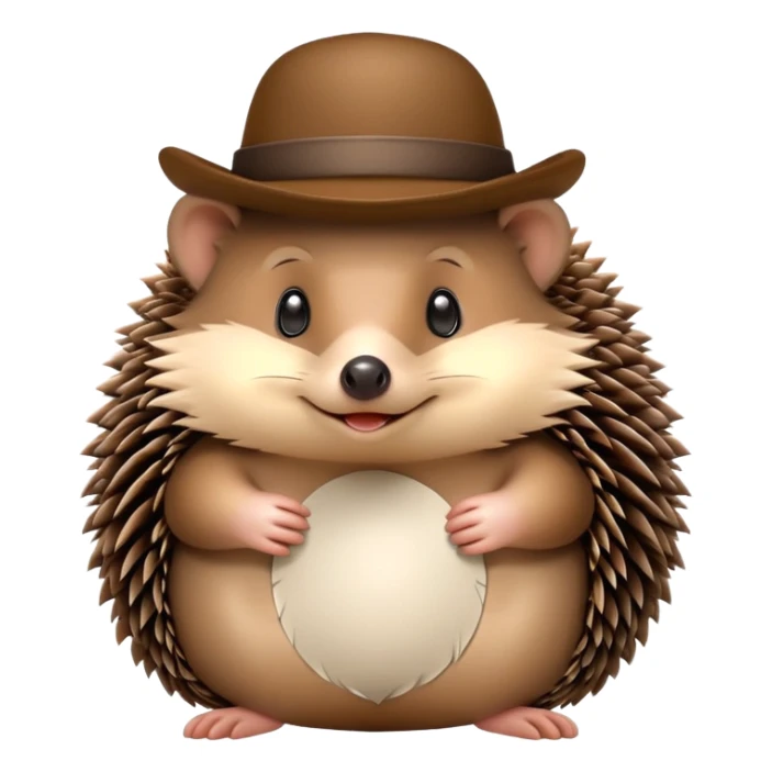 A hedgehog holding a hat in its hand sticker