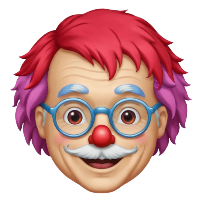 grandpa clown with eyeglasses sticker